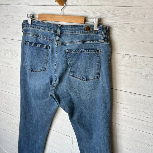 Kut from the Kloth Jeans Womens Size 16 Medium Wash Straight Leg Whiskering - Picture 11 of 15